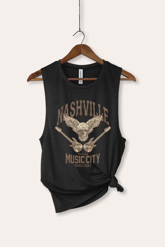 nashville music city bella+canvas® graphic tank top