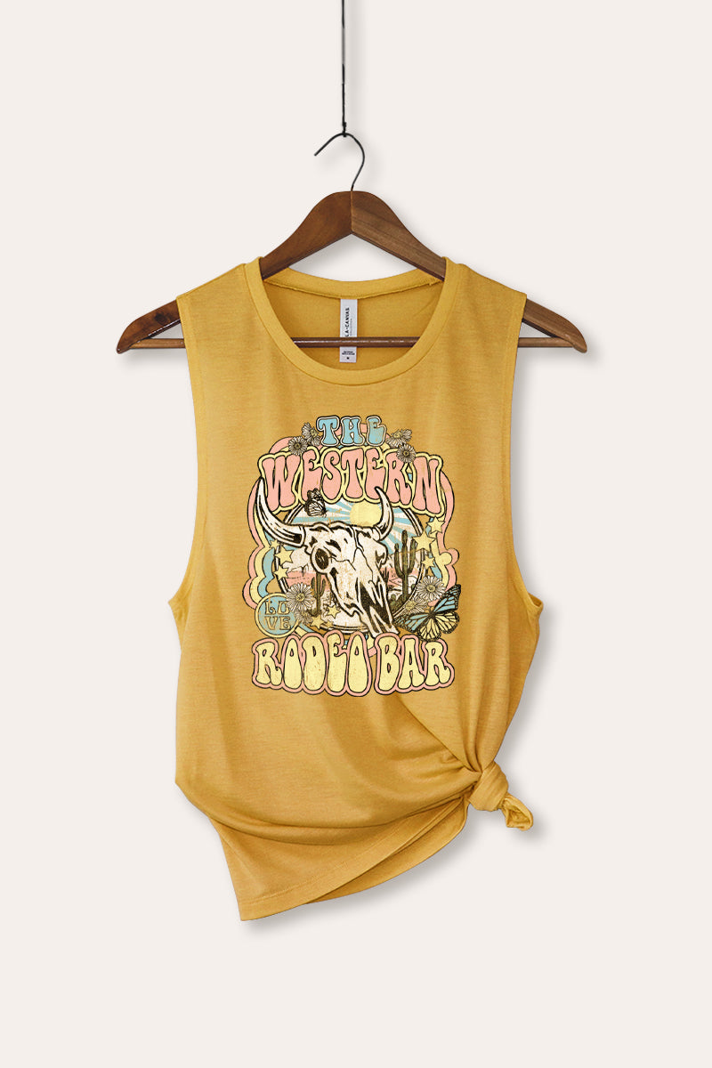 "the western rodeo bar" bella+canvas® graphic tank top