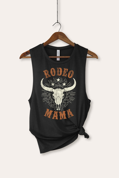 Rodeo Mama Skull Western Graphic Women's Jersey Tank Top