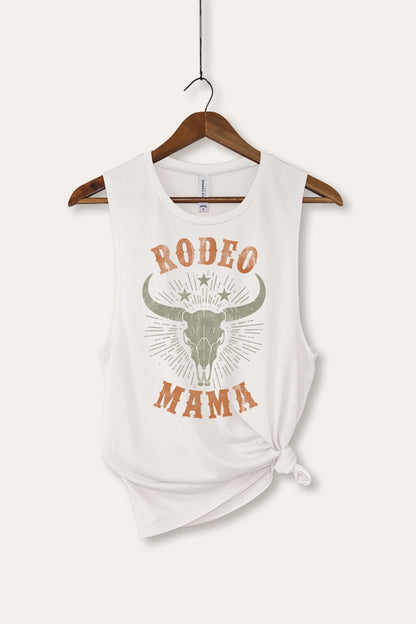 Rodeo Mama Skull Western Graphic Women's Jersey Tank Top