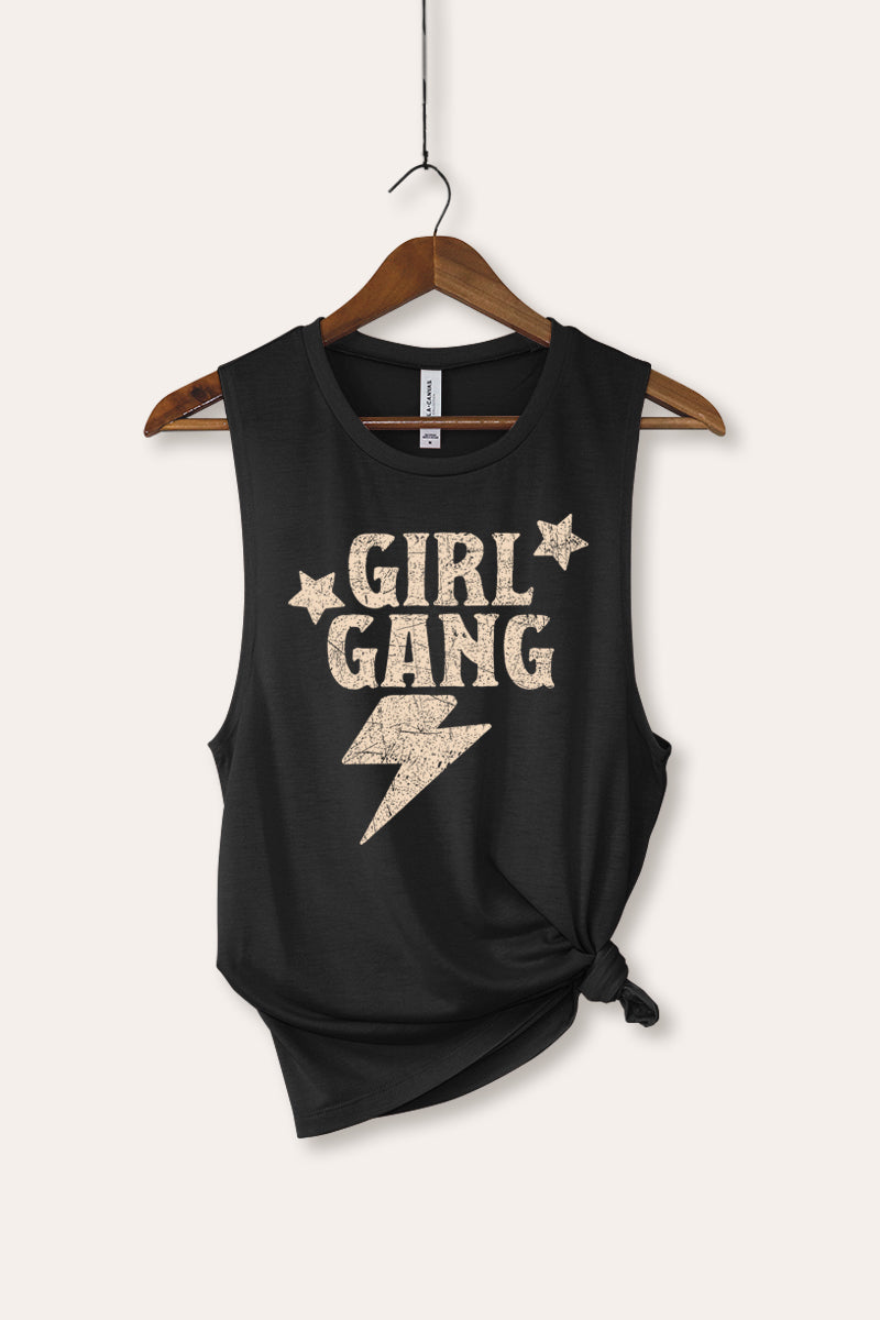 Girl Gang Lightning & Stars Graphic Women's Jersey Tank Top