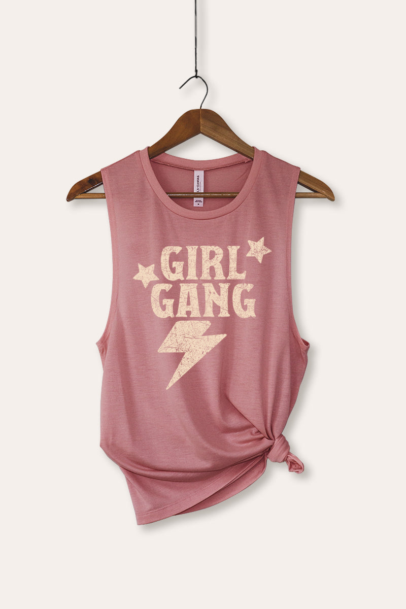 Girl Gang Lightning & Stars Graphic Women's Jersey Tank Top