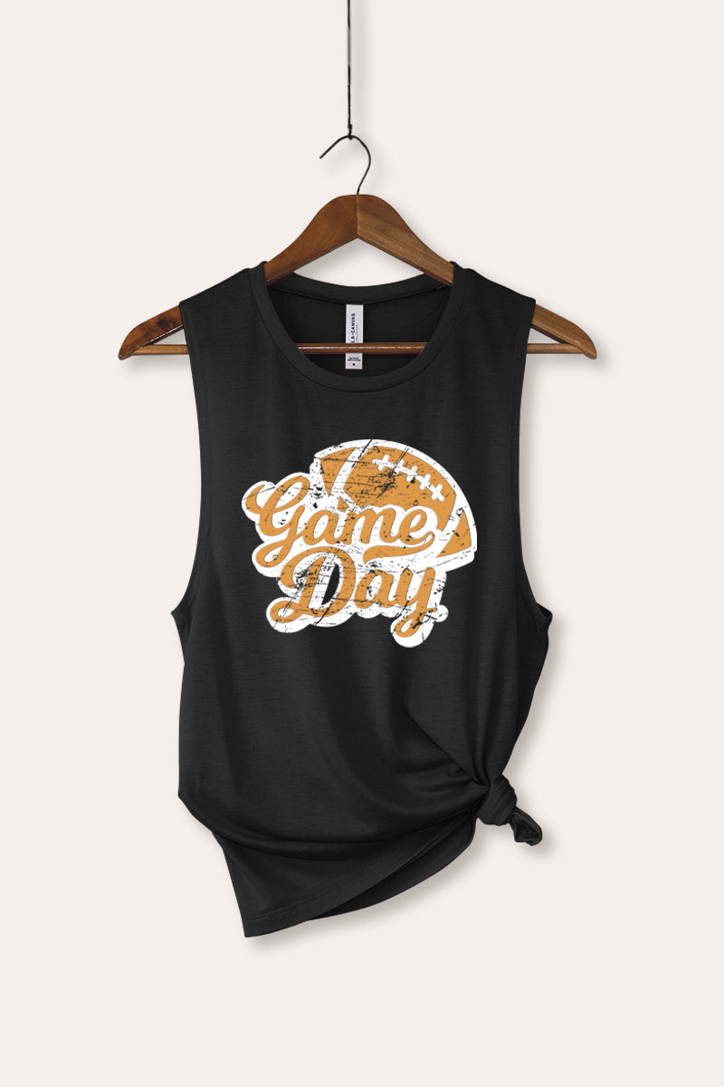 "game day" football bella+canvas® graphic tank top