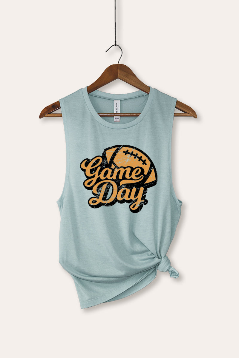 "game day" football bella+canvas® graphic tank top
