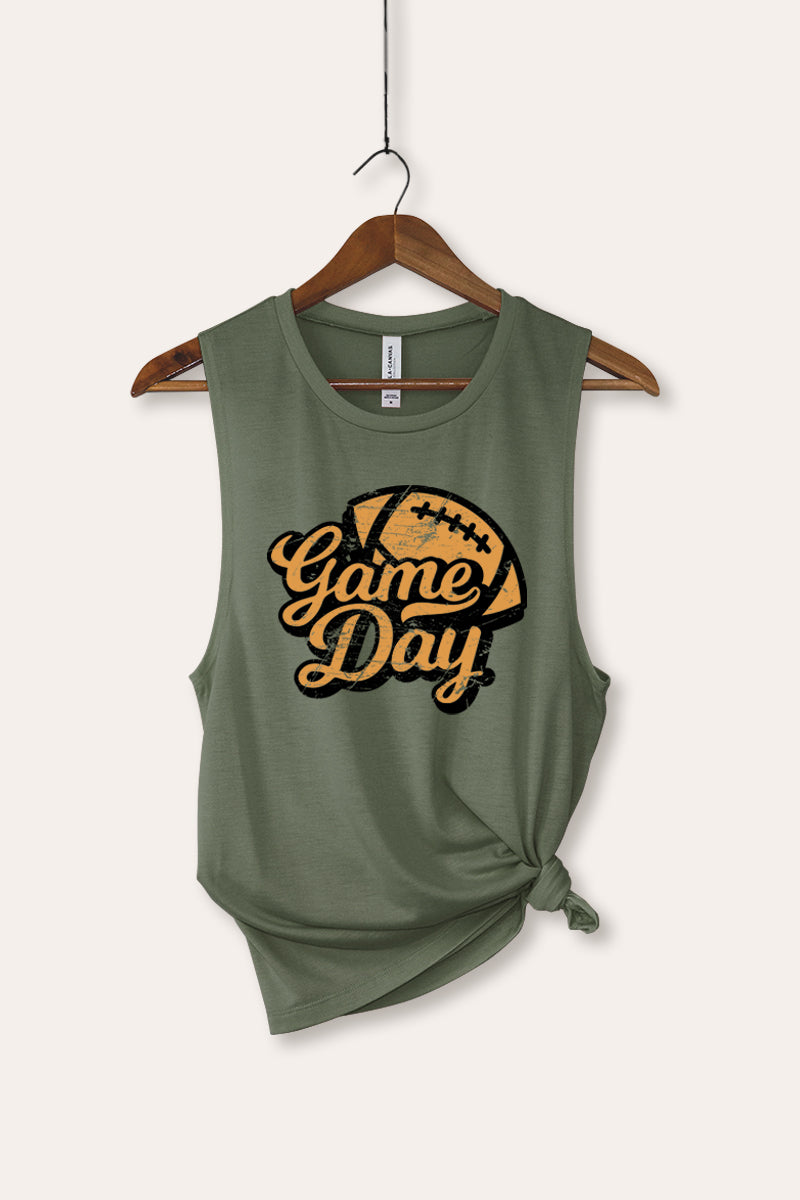 "game day" football bella+canvas® graphic tank top