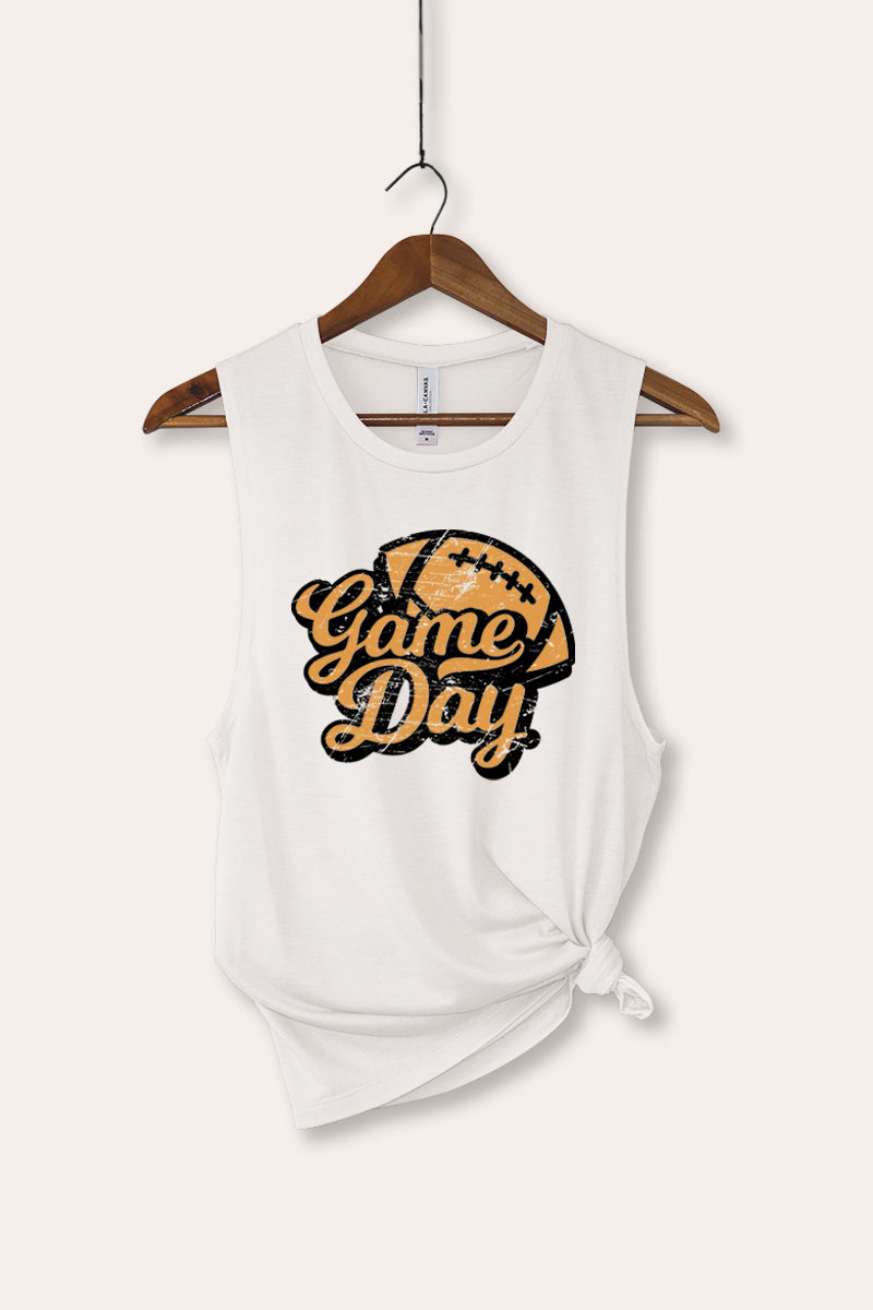 "game day" football bella+canvas® graphic tank top
