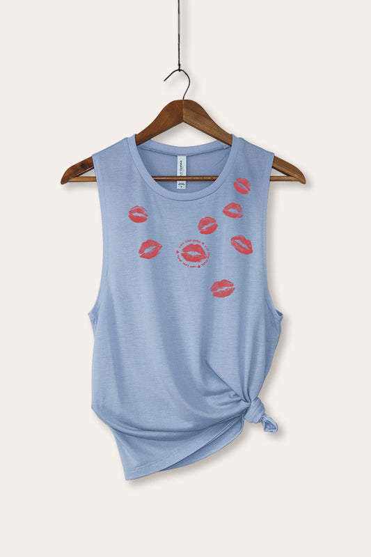 Kiss Mark Lips Graphic Women's Jersey Tank Top