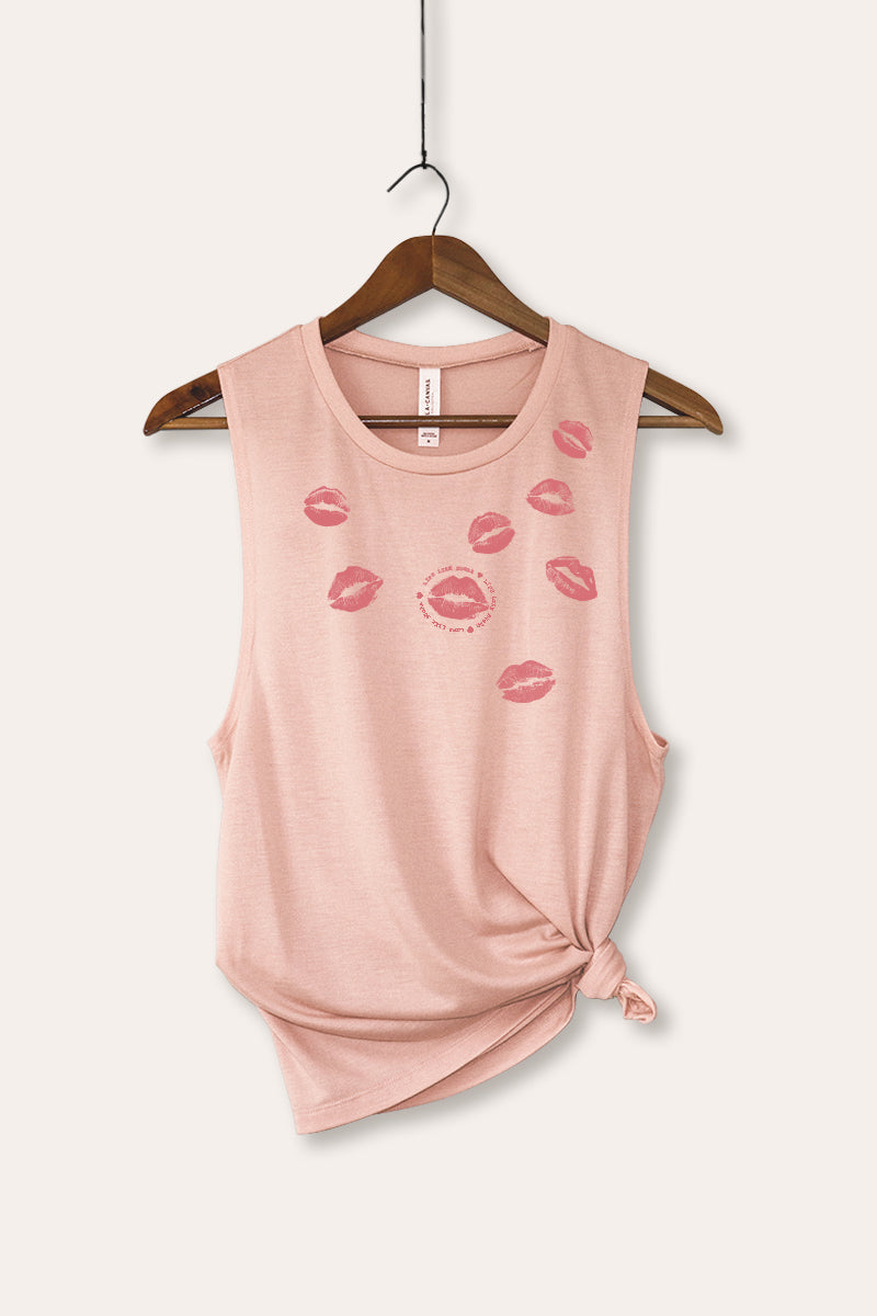kiss mark lips graphic bella+canvas® tank top