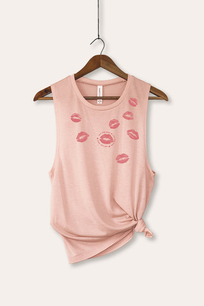 Kiss Mark Lips Graphic Women's Jersey Tank Top