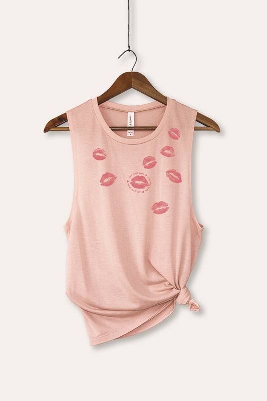 Kiss Mark Lips Graphic Women's Jersey Tank Top