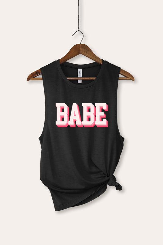 Babe Lettering Typography Women's Jersey Tank Top
