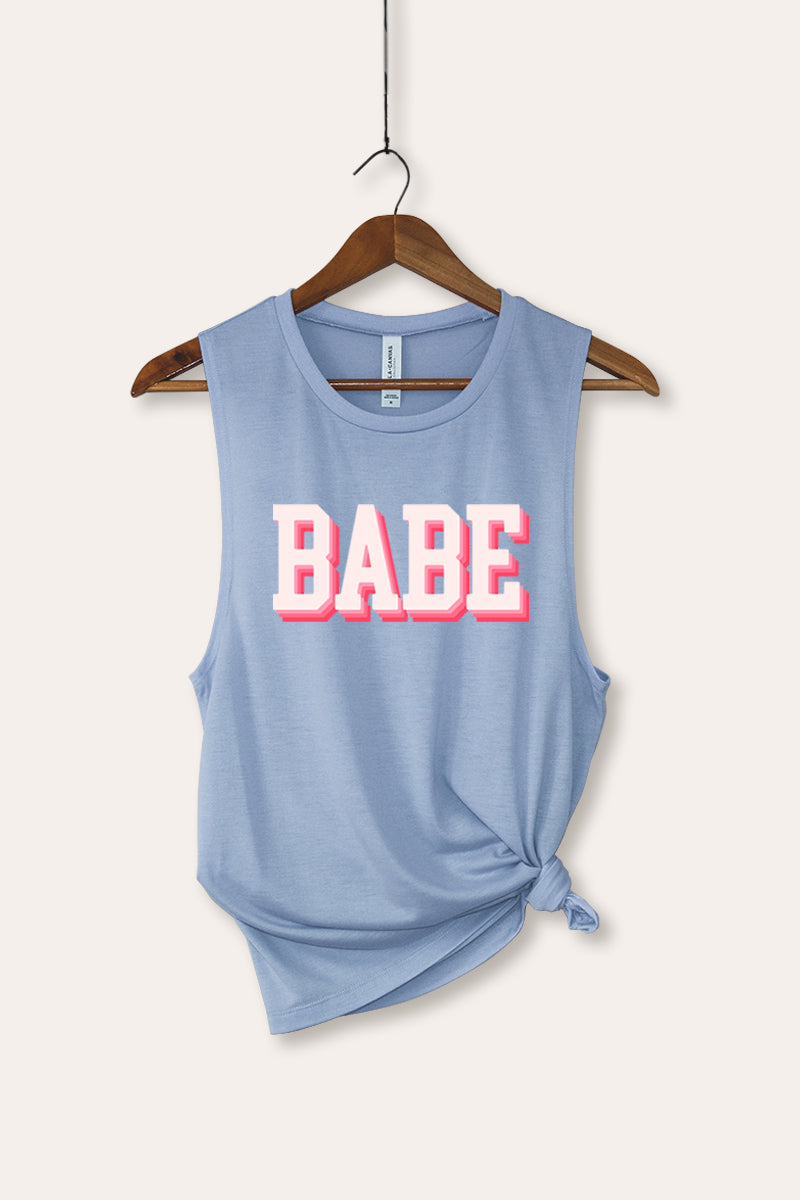 Babe Lettering Typography Women's Jersey Tank Top