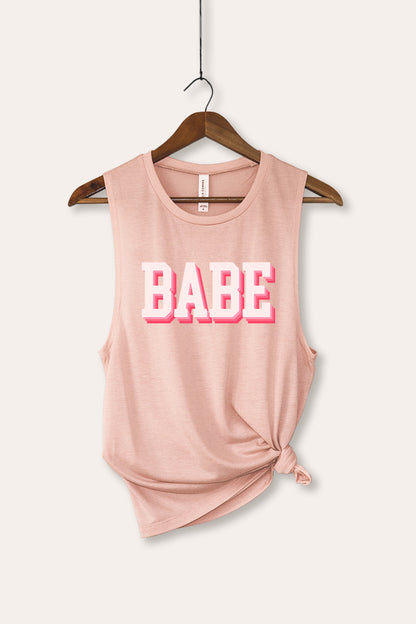 Babe Lettering Typography Women's Jersey Tank Top