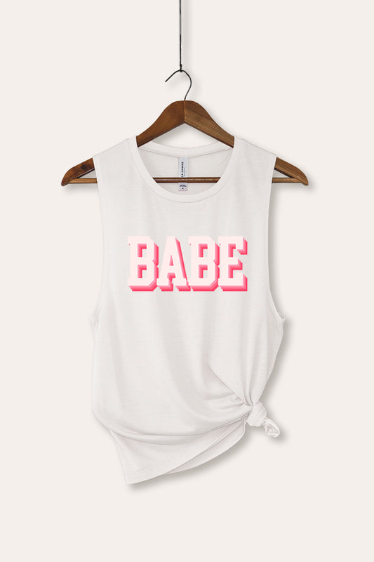 Babe Lettering Typography Women's Jersey Tank Top
