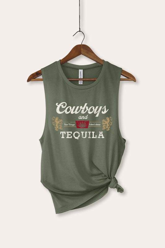 "cowboys & tequila" graphic bella+canvas® tank top