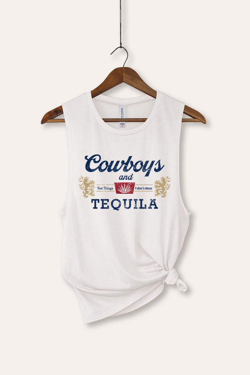 "cowboys & tequila" graphic bella+canvas® tank top