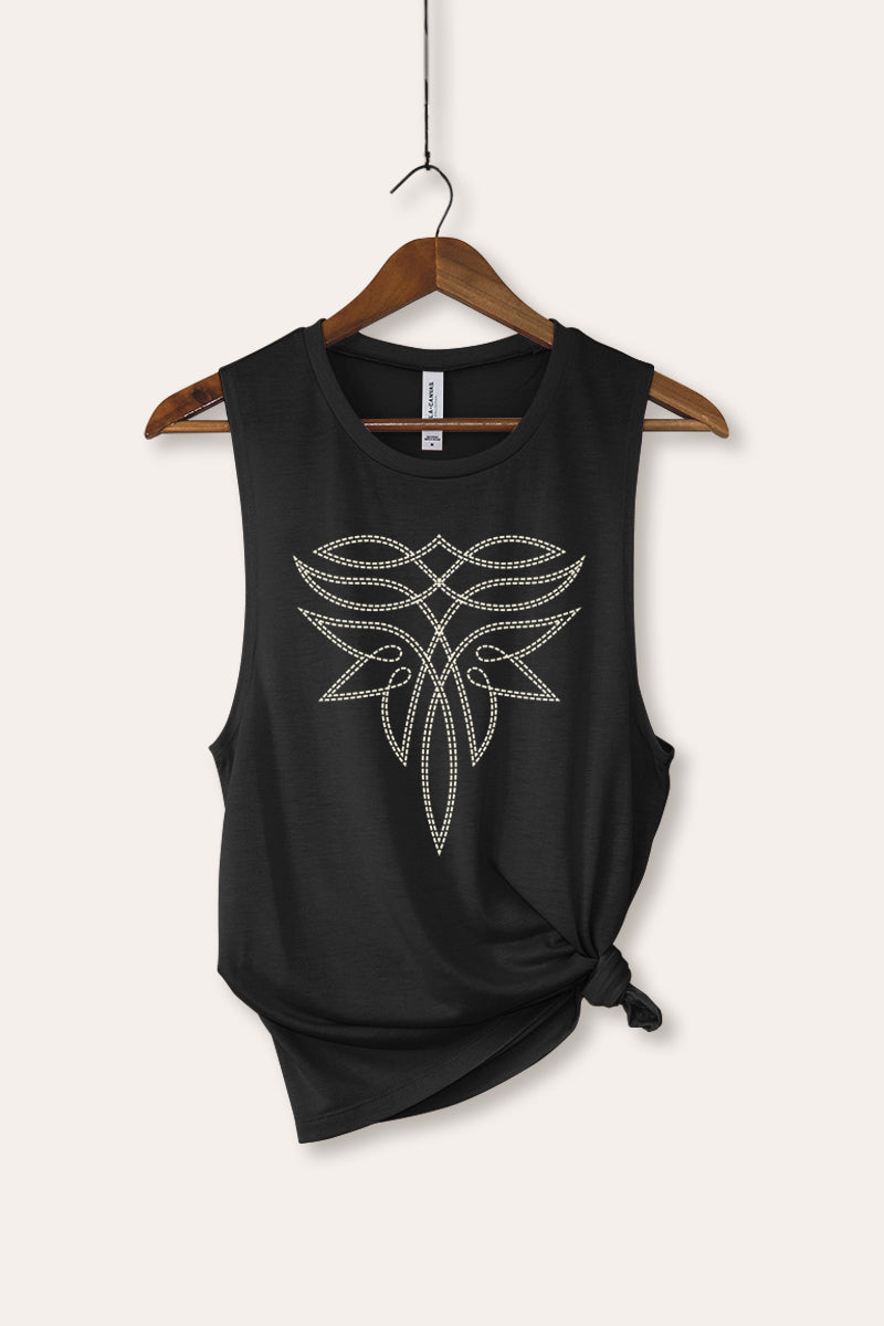 Western Boots Toe Stitch Graphic Women's Jersey Tank Top