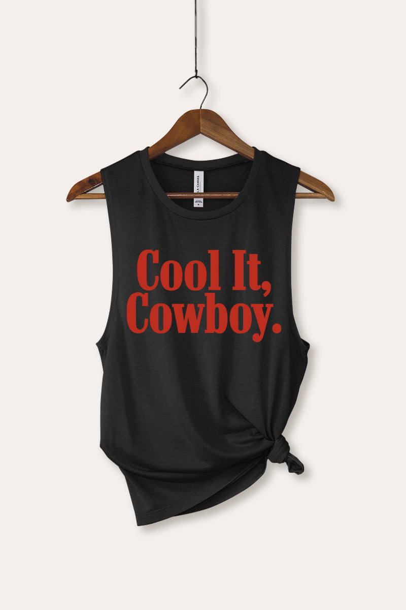 Cool It Cowboy Western Graphic Women's Jersey Tank Top