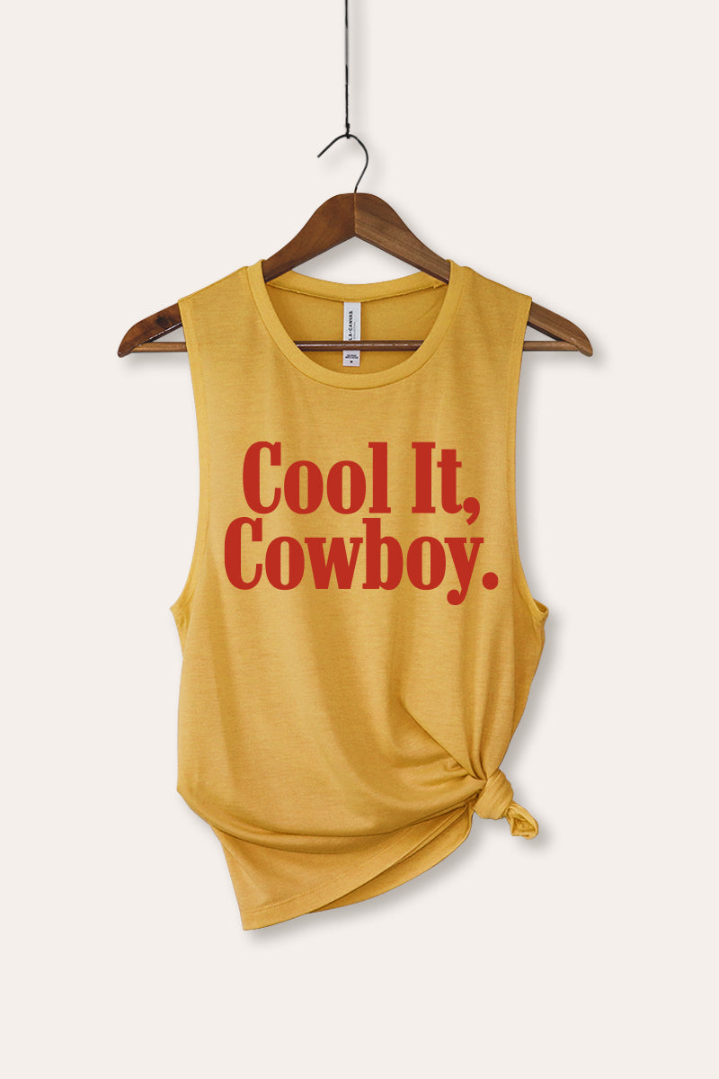 Cool It Cowboy Western Graphic Women's Jersey Tank Top