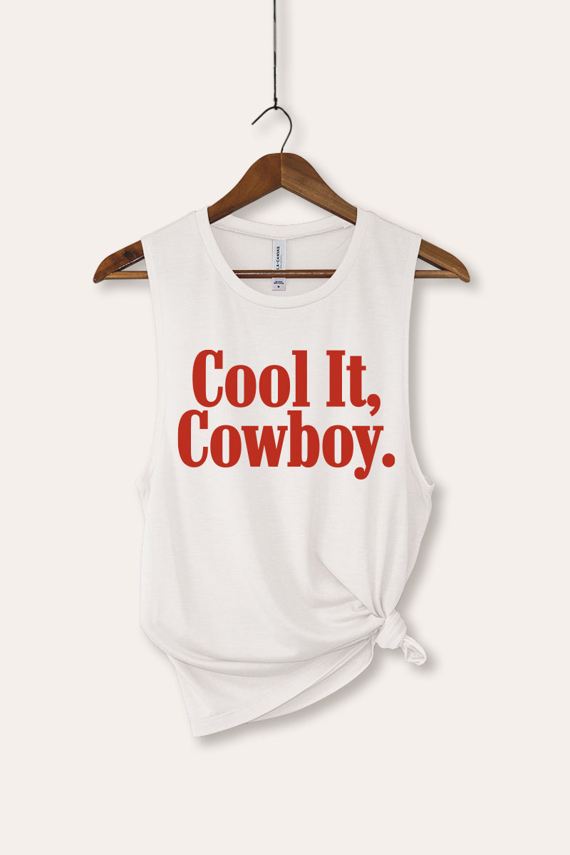 "cool it cowboy" bella+canvas® cowboy graphic tank top
