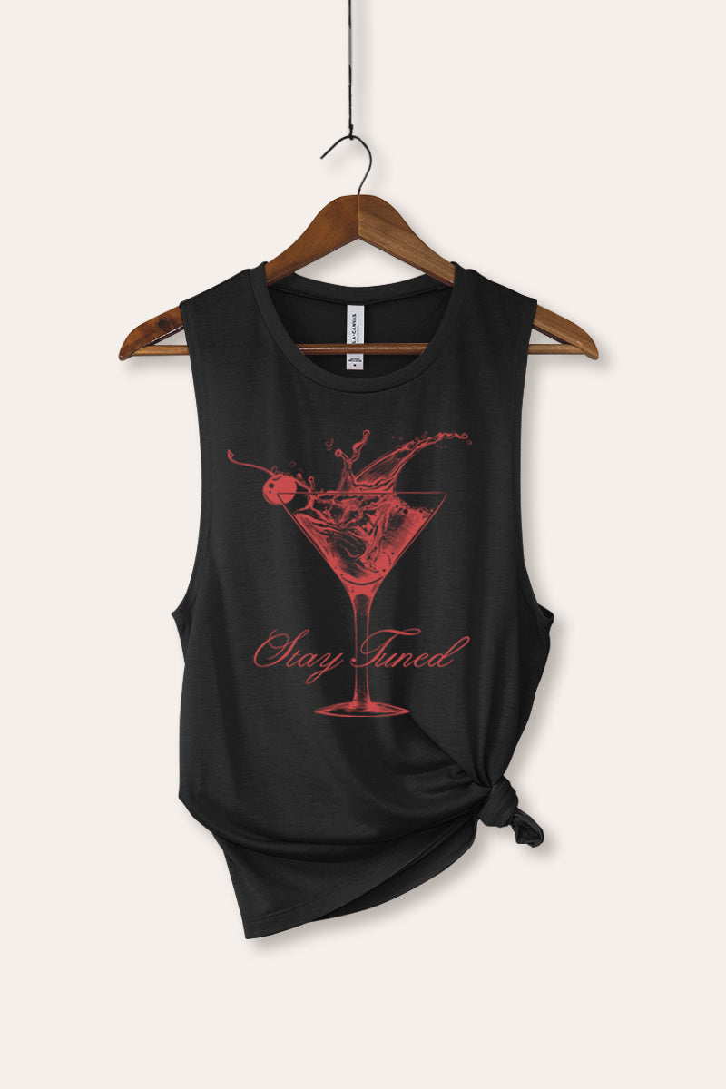 Cocktail Glass Splash Graphic Women's Jersey Tank Top