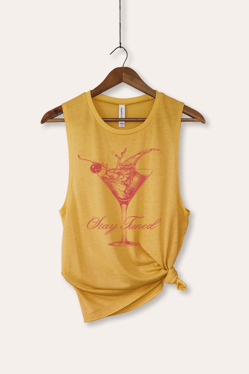 Cocktail Glass Splash Graphic Women's Jersey Tank Top
