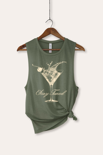 Cocktail Glass Splash Graphic Women's Jersey Tank Top