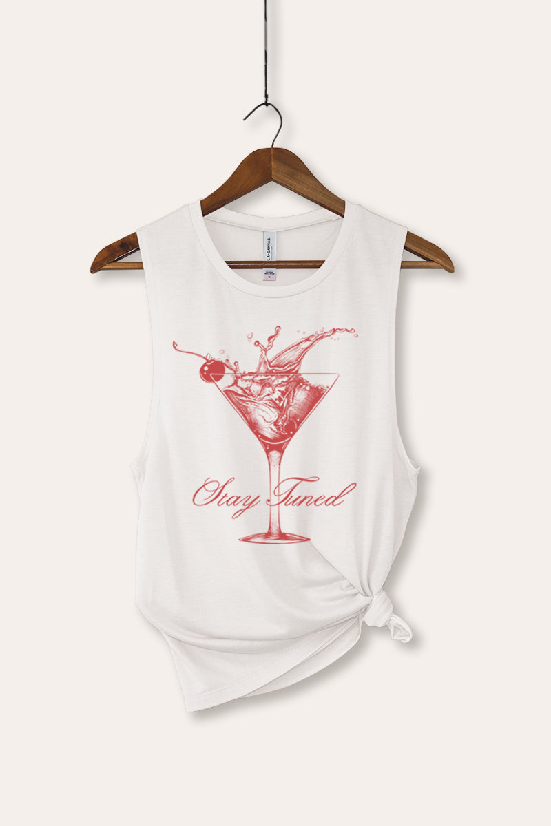 Cocktail Glass Splash Graphic Women's Jersey Tank Top