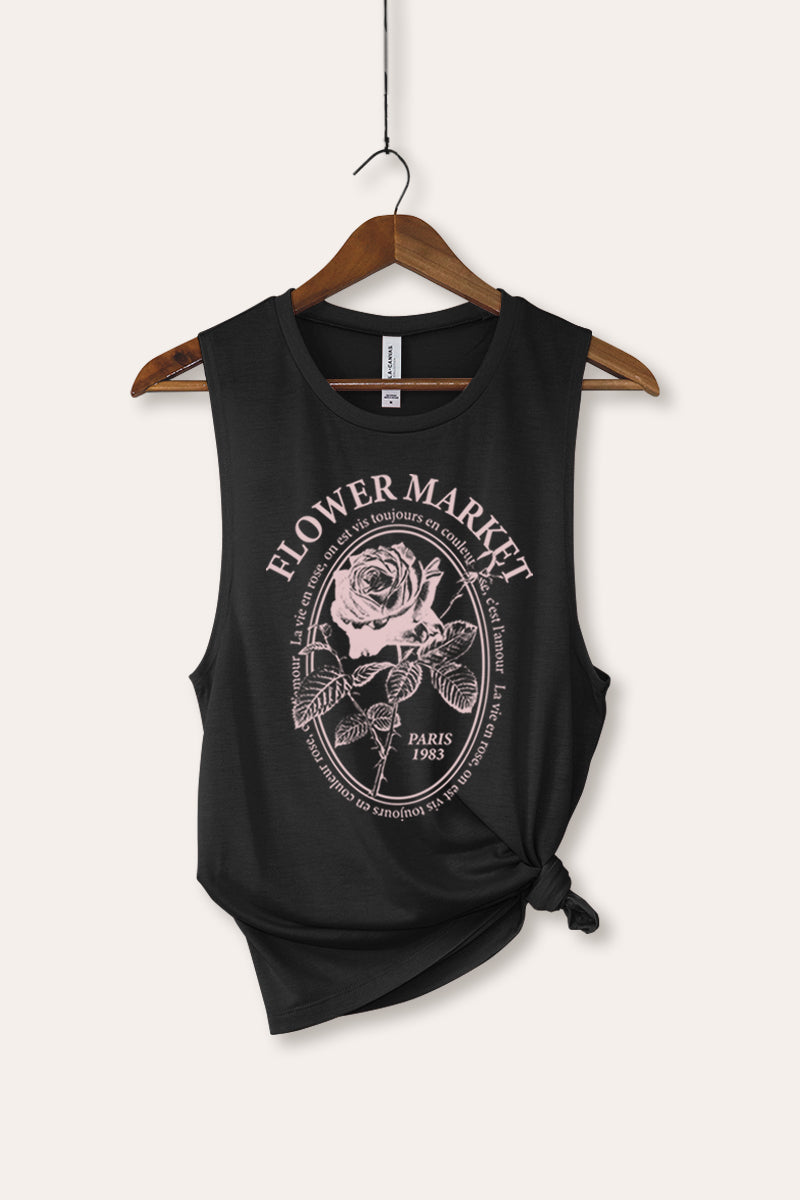 Flower Market Rose Graphic Women's Jersey Tank Top