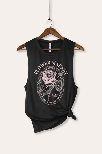 Flower Market Rose Graphic Women's Jersey Tank Top