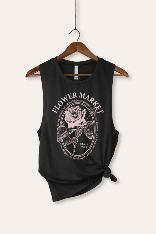 Flower Market Rose Graphic Women's Jersey Tank Top