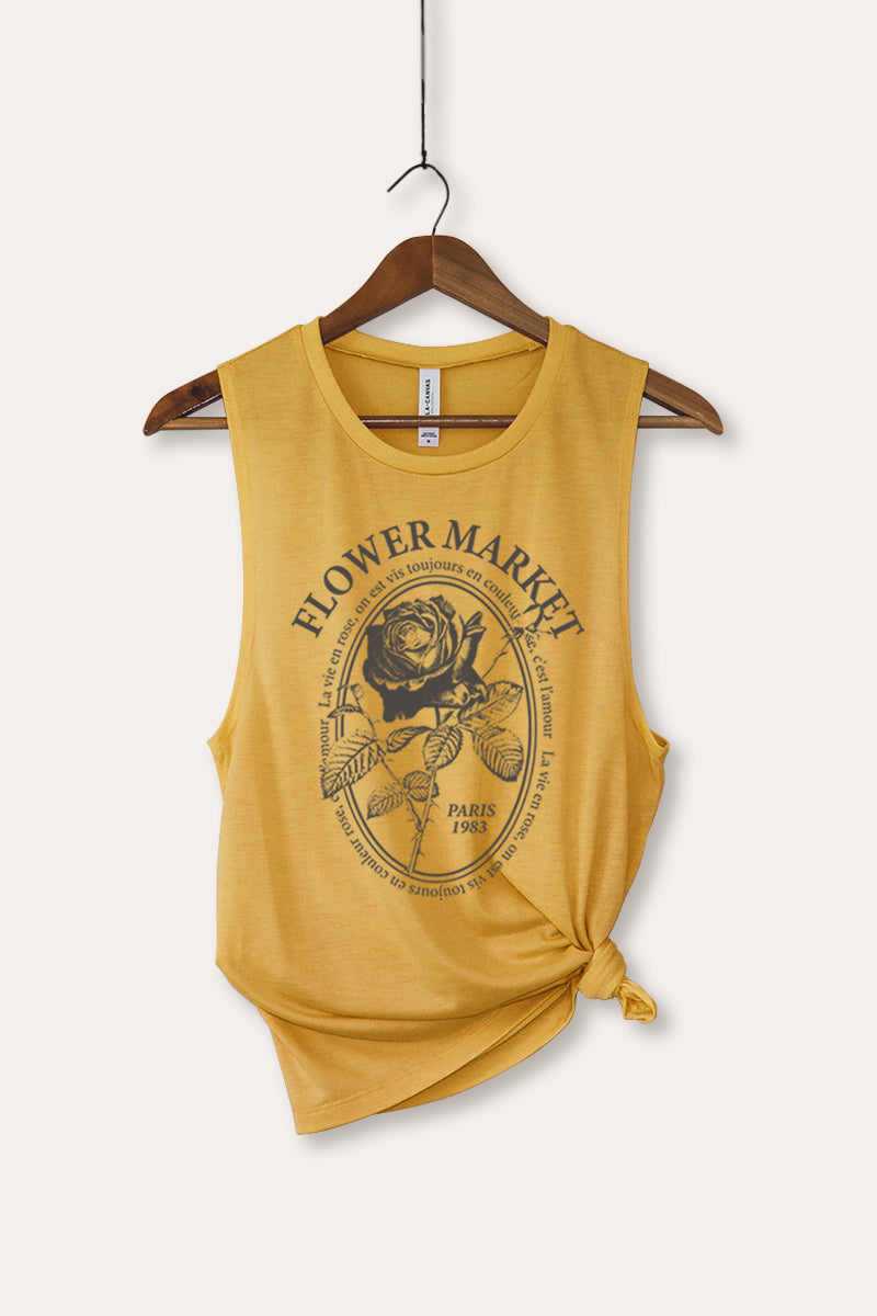 Flower Market Rose Graphic Women's Jersey Tank Top