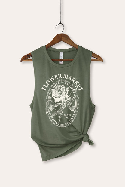 Flower Market Rose Graphic Women's Jersey Tank Top