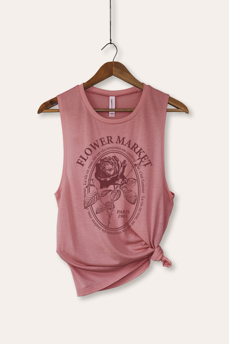 Flower Market Rose Graphic Women's Jersey Tank Top