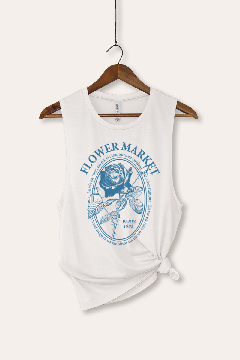 Flower Market Rose Graphic Women's Jersey Tank Top