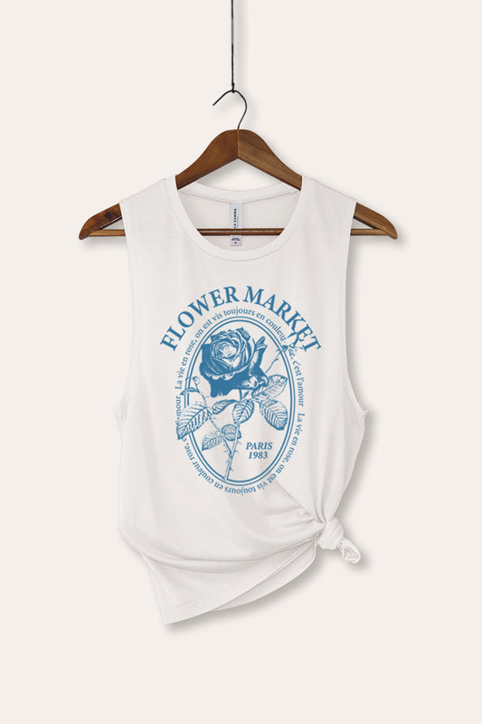 Flower Market Rose Graphic Women's Jersey Tank Top