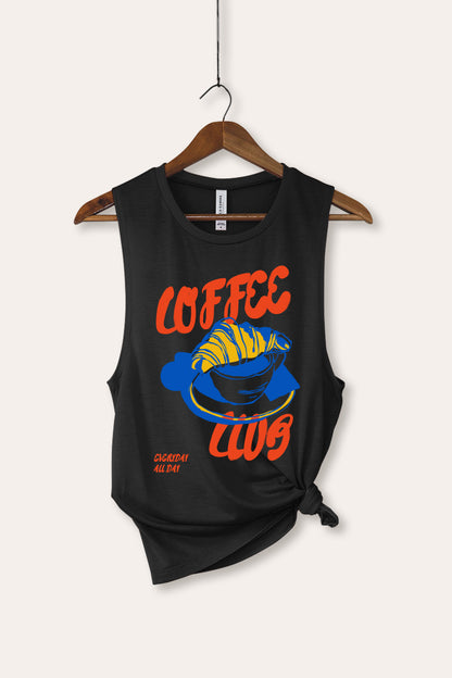 Coffee Club Croissant Graphic Women's Jersey Tank Top