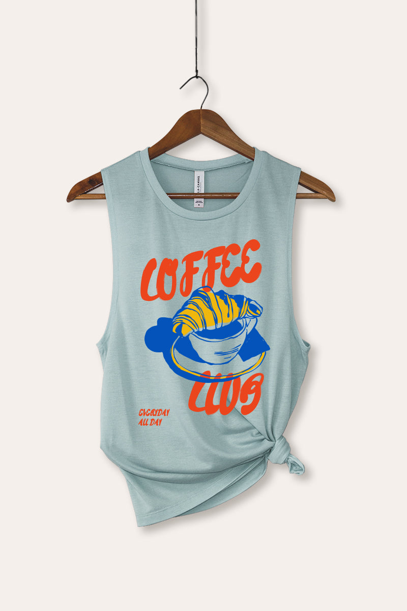 coffee club croissant bella+canvas® graphic tank top