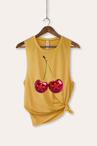 cherry star bella+canvas® graphic tank top