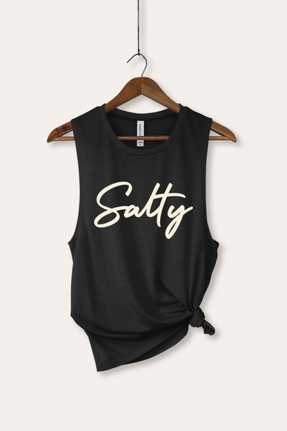 Salty Cursive Coastal Graphic Women's Jersey Tank Top