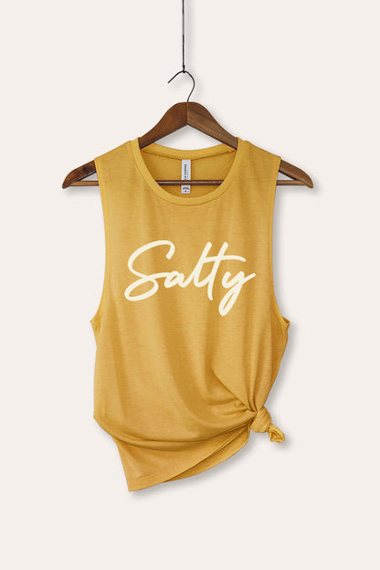 Salty Cursive Coastal Graphic Women's Jersey Tank Top