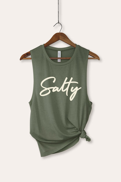 Salty Cursive Coastal Graphic Women's Jersey Tank Top