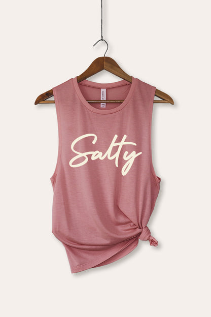 Salty Cursive Coastal Graphic Women's Jersey Tank Top
