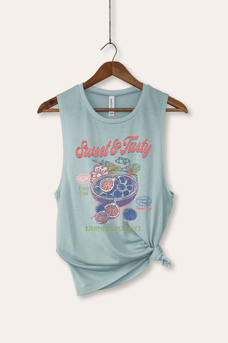 sweet & tasty blueberries bella+canvas® graphic tank top
