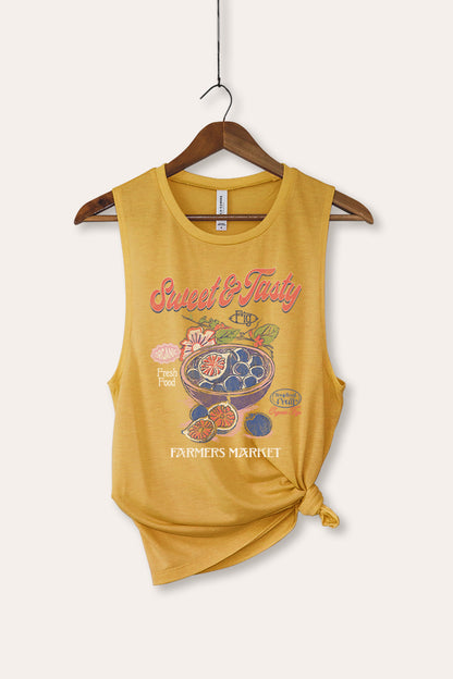 Sweet & Tasty Blueberry Fruit Graphic Women's Jersey Tank Top