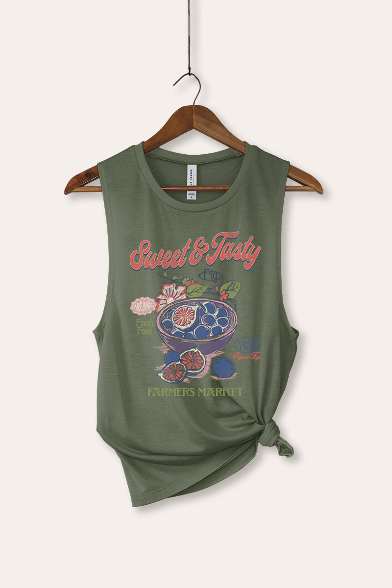 sweet & tasty blueberries bella+canvas® graphic tank top