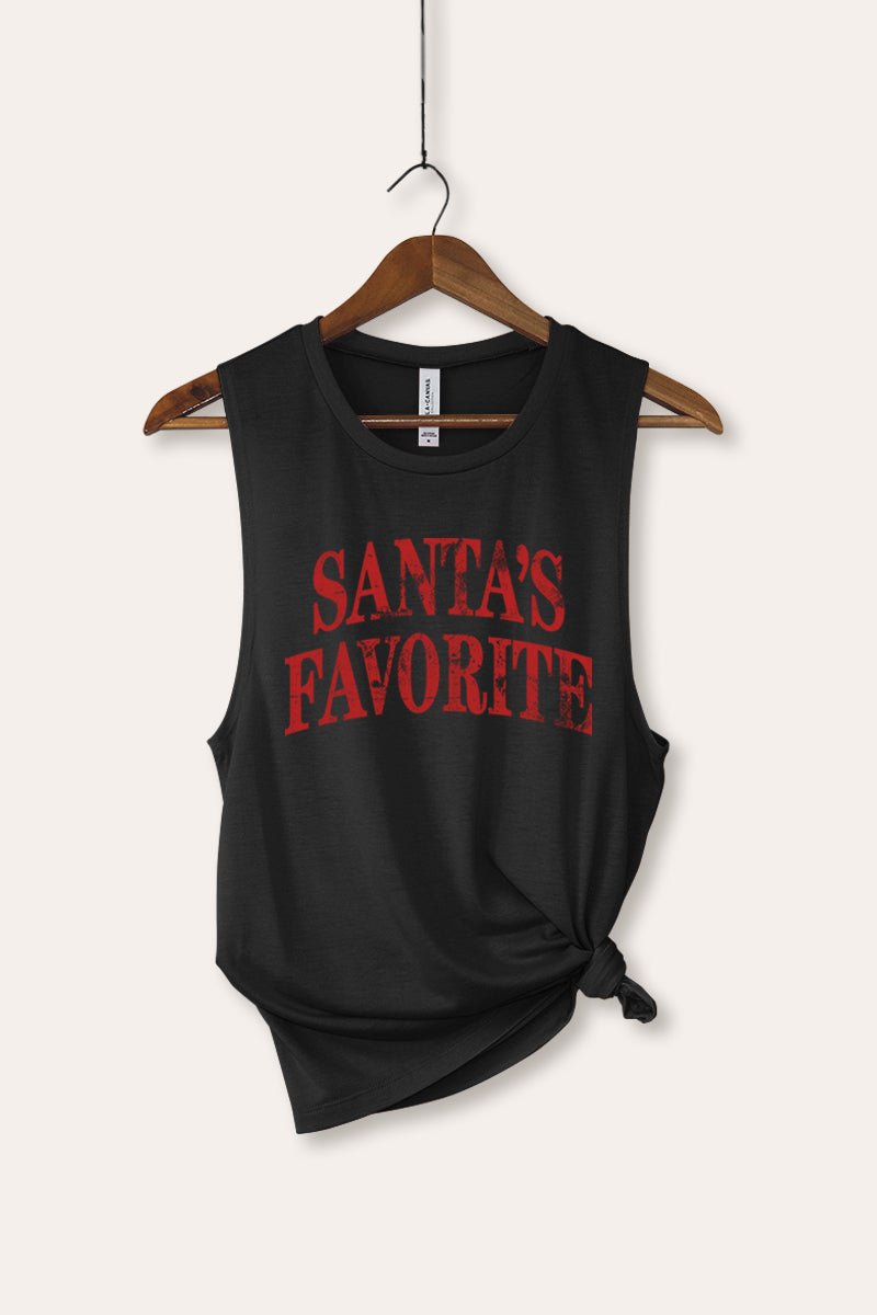 "santa's favorite" stacked graphic bella+canvas® tank top
