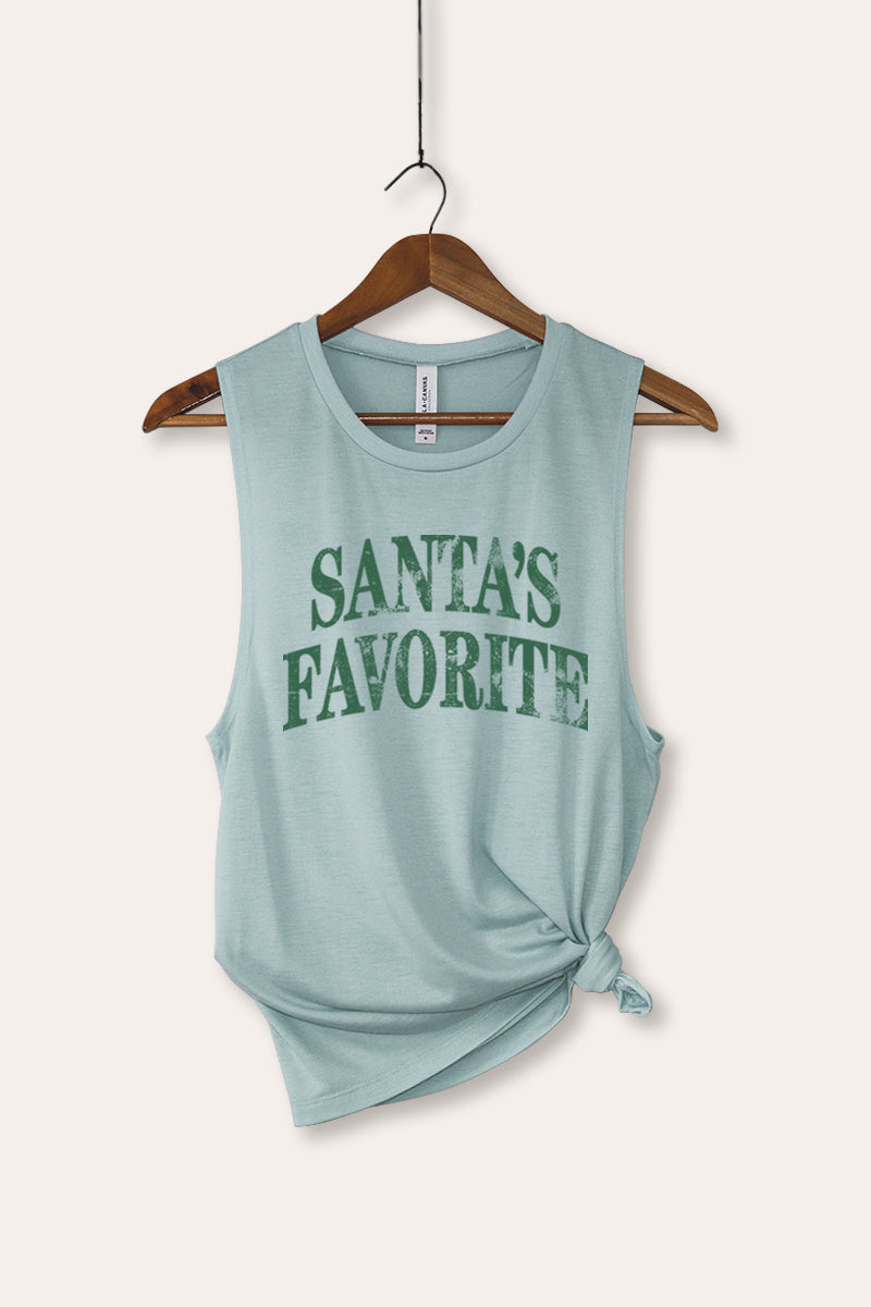 "santa's favorite" stacked graphic bella+canvas® tank top