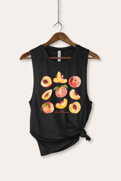 Just Peachy Fruit Graphic Women's Jersey Tank Top