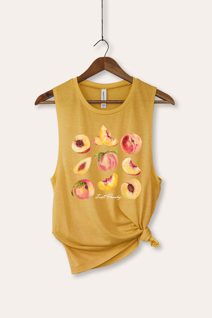 Just Peachy Fruit Graphic Women's Jersey Tank Top